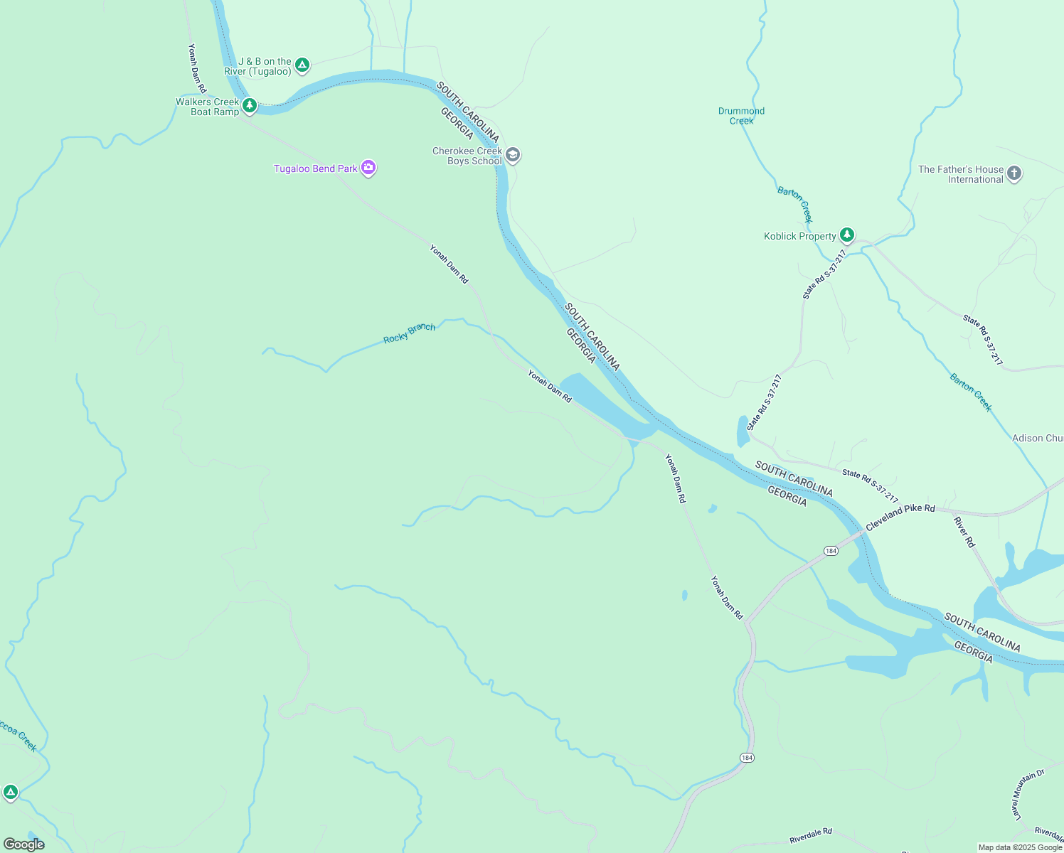 map of restaurants, bars, coffee shops, grocery stores, and more near 321 Trembly Bald Drive in Toccoa