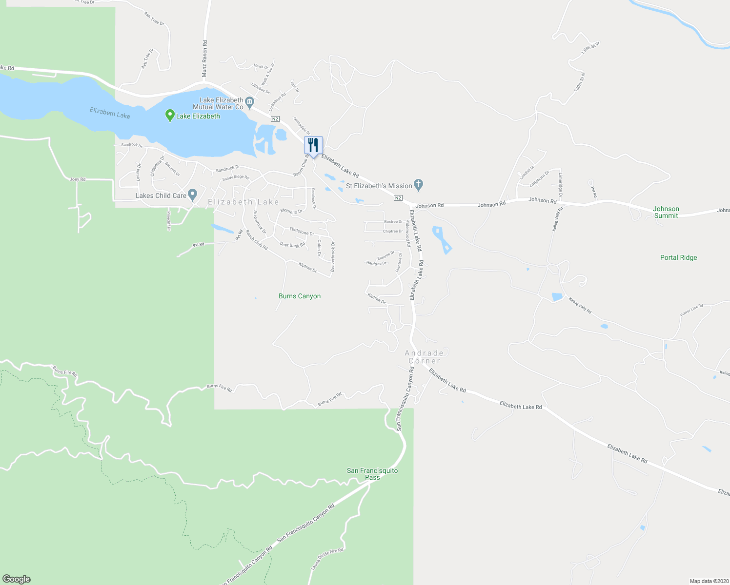 map of restaurants, bars, coffee shops, grocery stores, and more near Kiptree Drive in Los Angeles County