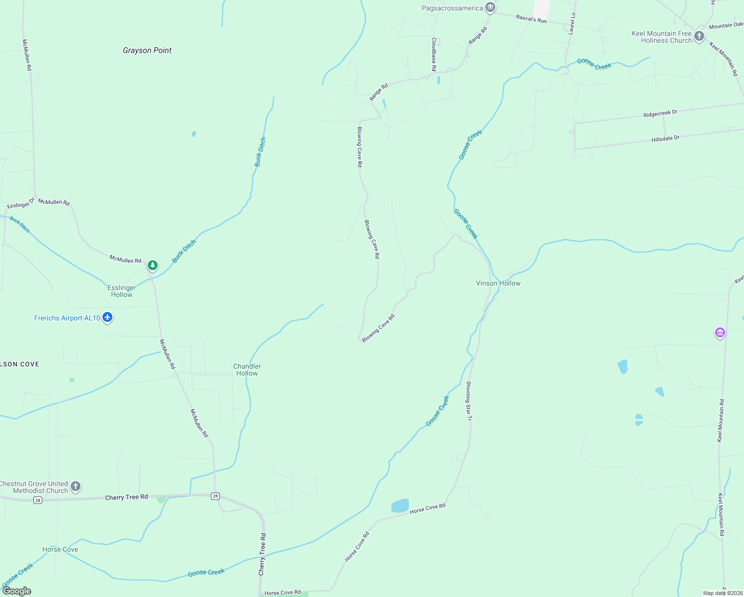 map of restaurants, bars, coffee shops, grocery stores, and more near 785 Blowing Cave Road in Gurley