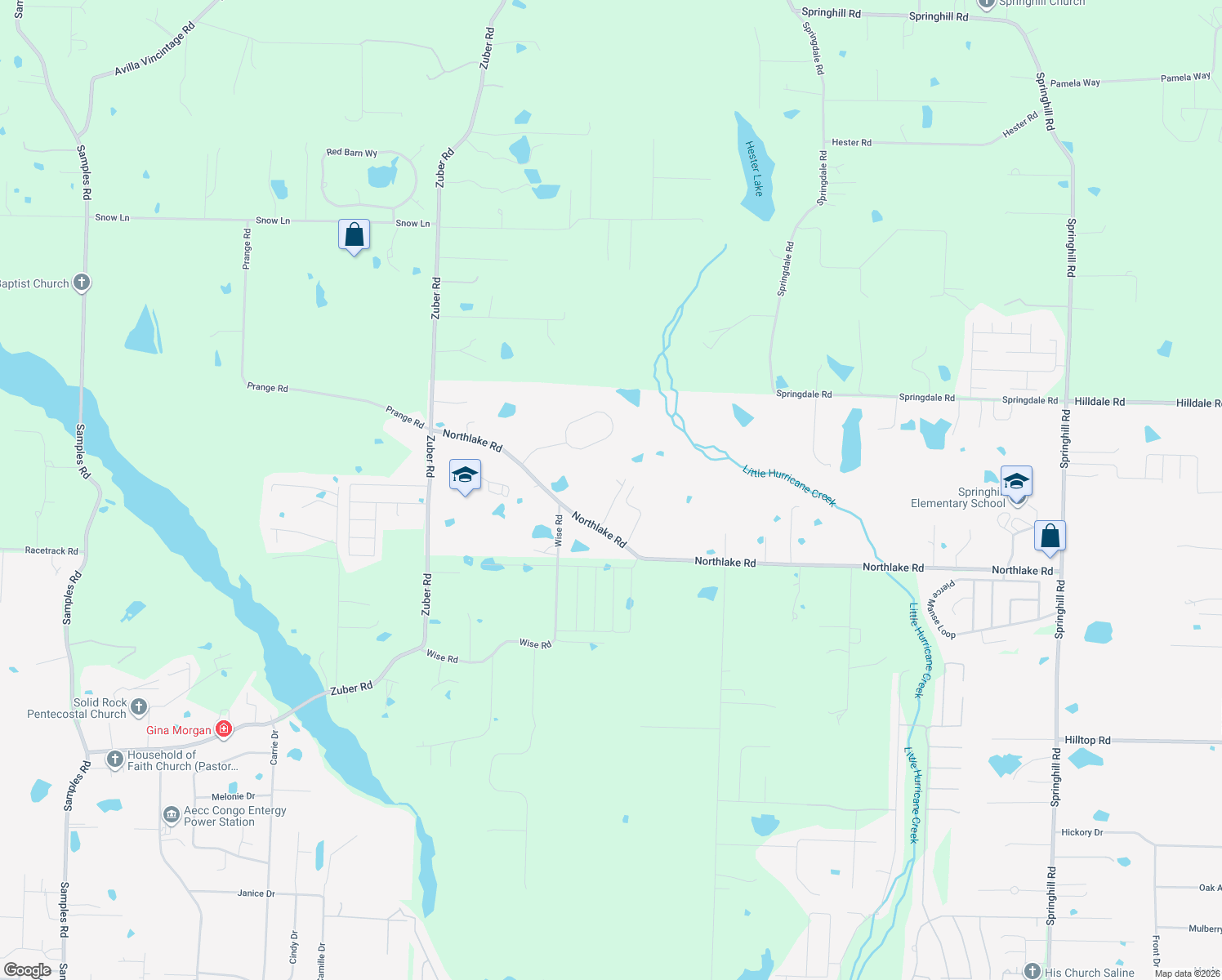 map of restaurants, bars, coffee shops, grocery stores, and more near 4692 Northlake Road in Alexander