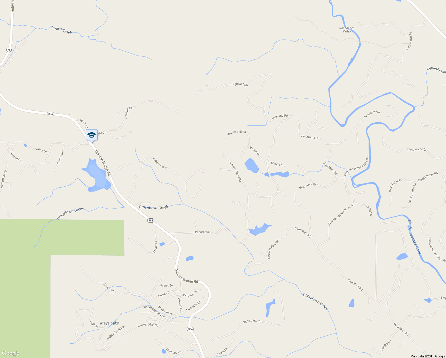 map of restaurants, bars, coffee shops, grocery stores, and more near 449 Sal Mountain Way in Sautee Nacoochee