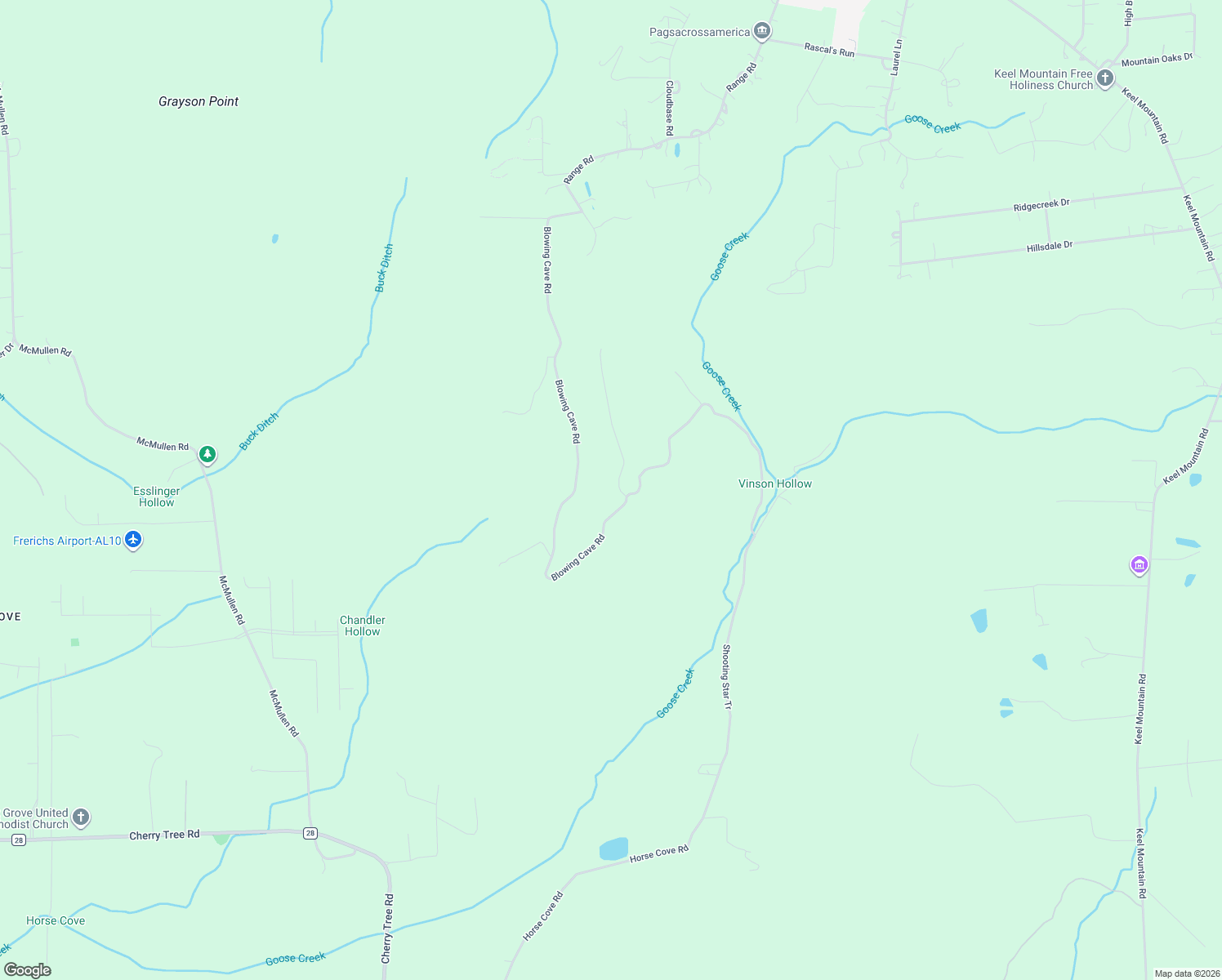 map of restaurants, bars, coffee shops, grocery stores, and more near 805 Blowing Cave Road in Gurley