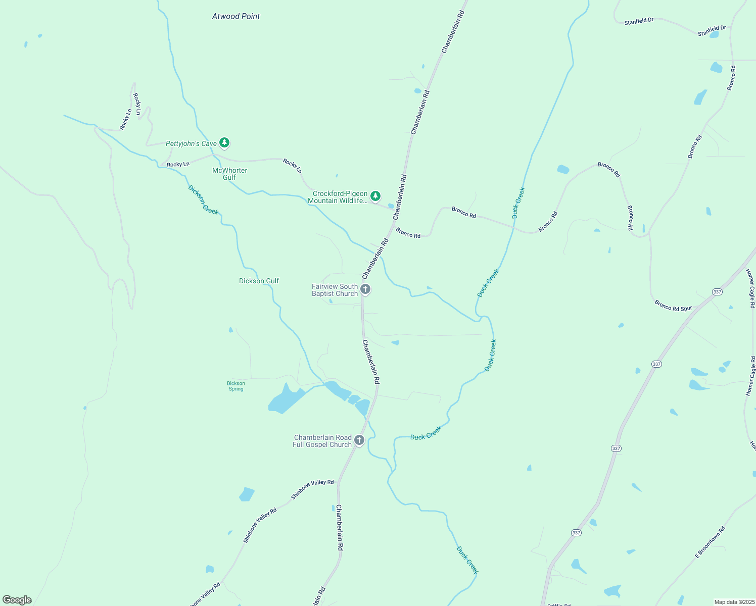 map of restaurants, bars, coffee shops, grocery stores, and more near 3909 Chamberlain Road in LaFayette