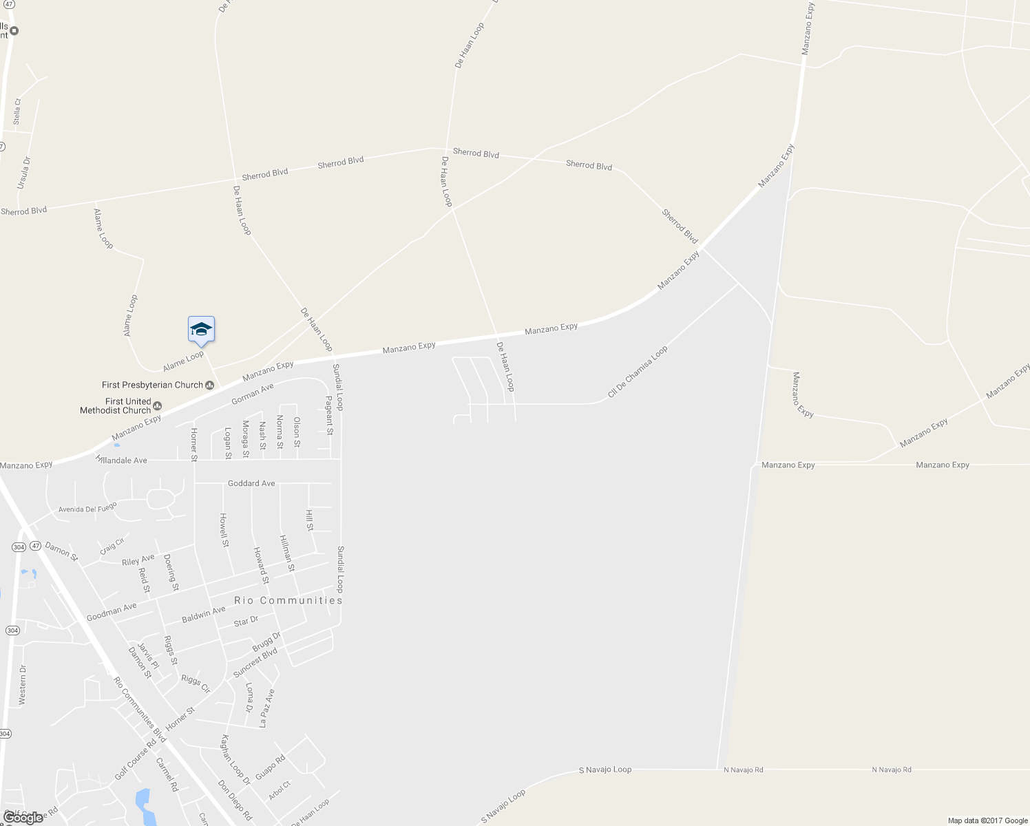 map of restaurants, bars, coffee shops, grocery stores, and more near De Haan Loop in Belen