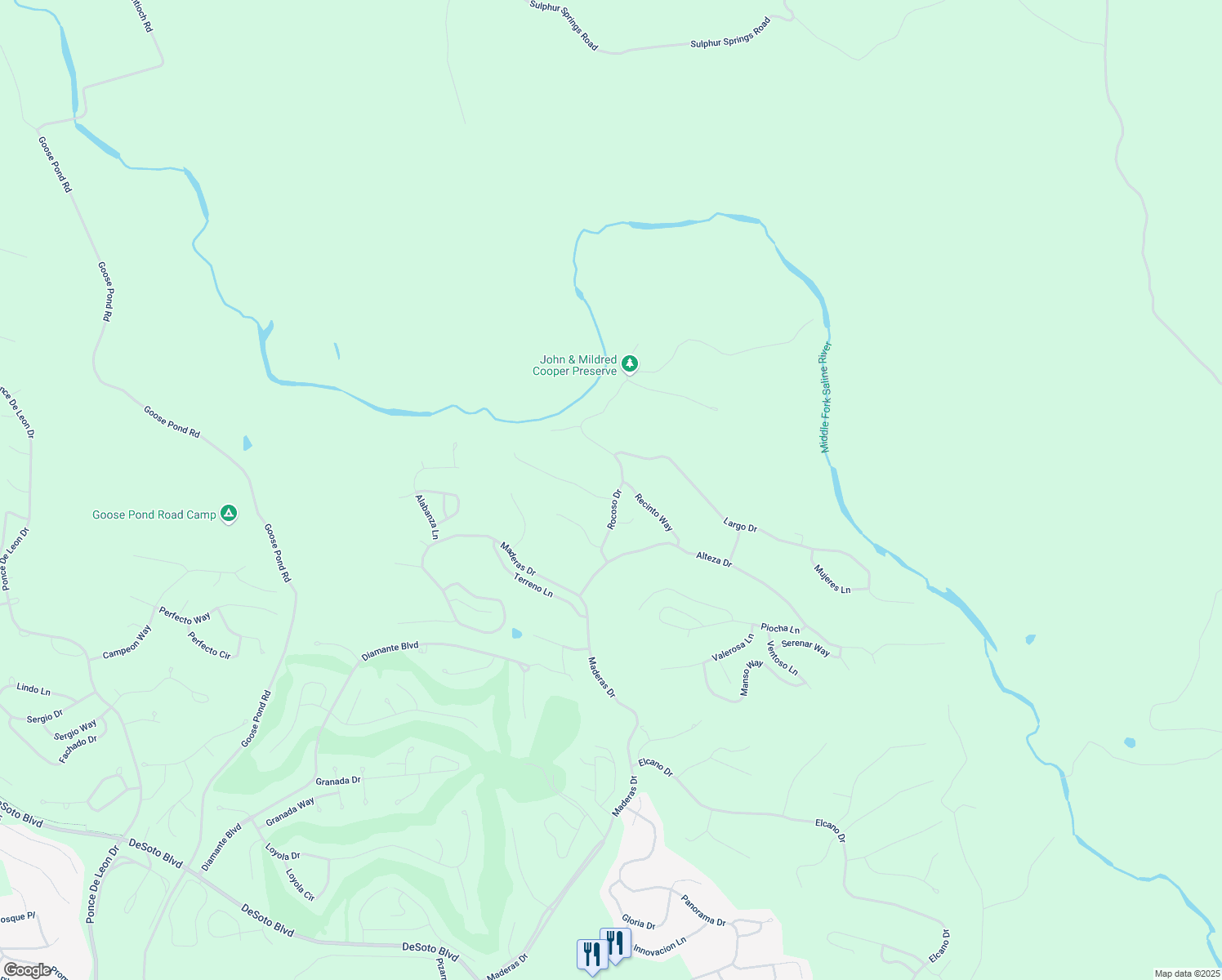 map of restaurants, bars, coffee shops, grocery stores, and more near 2 Ruedo Ln in Hot Springs Village
