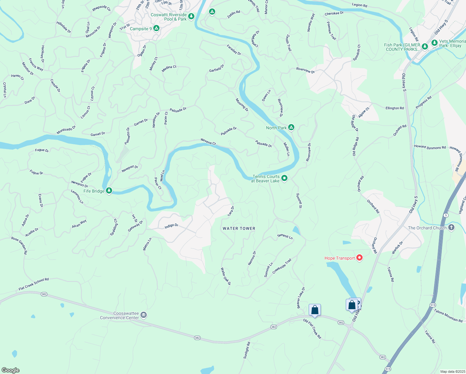 map of restaurants, bars, coffee shops, grocery stores, and more near 389 Vista Chalet Drive in Ellijay