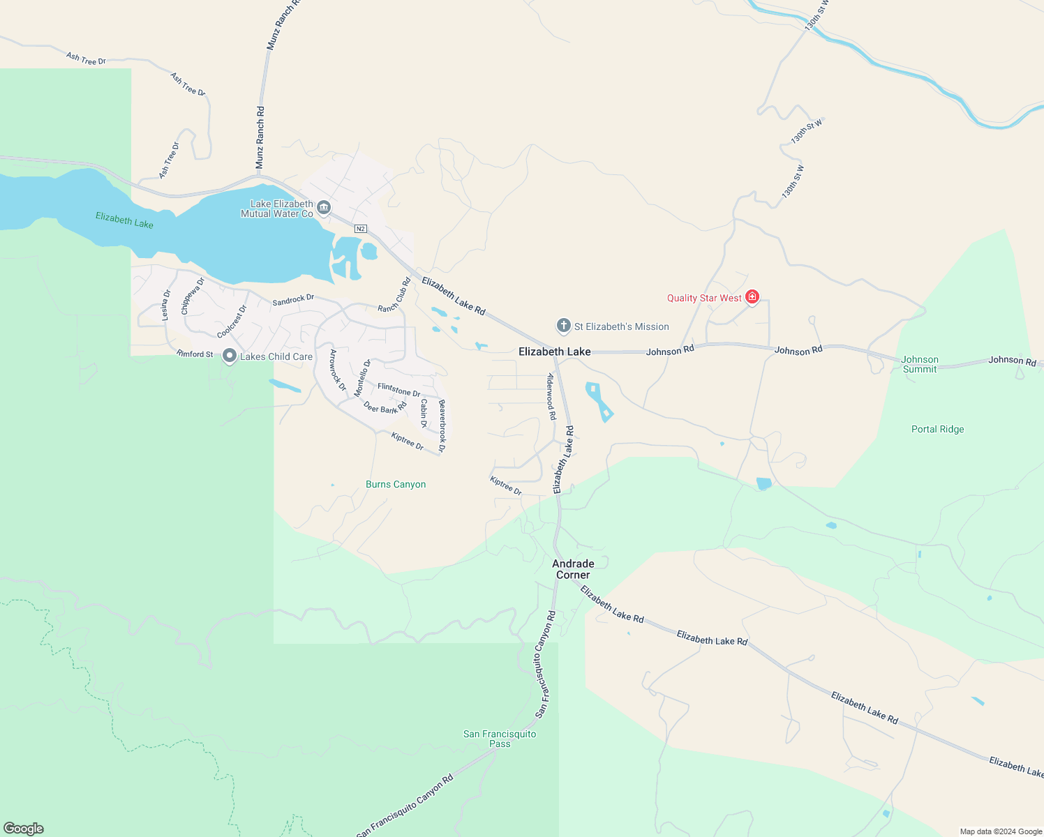 map of restaurants, bars, coffee shops, grocery stores, and more near Elmtree Drive in Los Angeles County