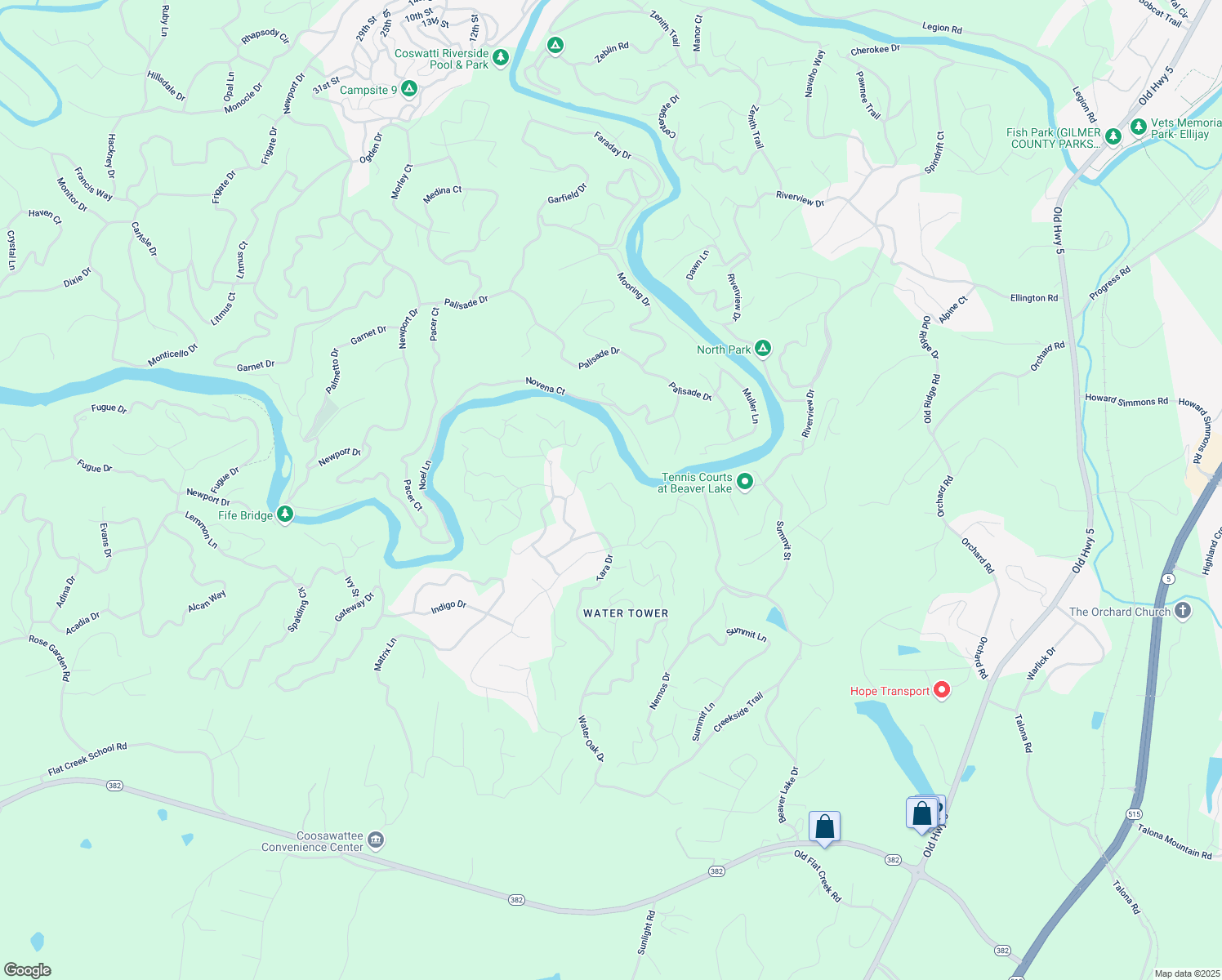 map of restaurants, bars, coffee shops, grocery stores, and more near 389 Vista Chalet Drive in Ellijay