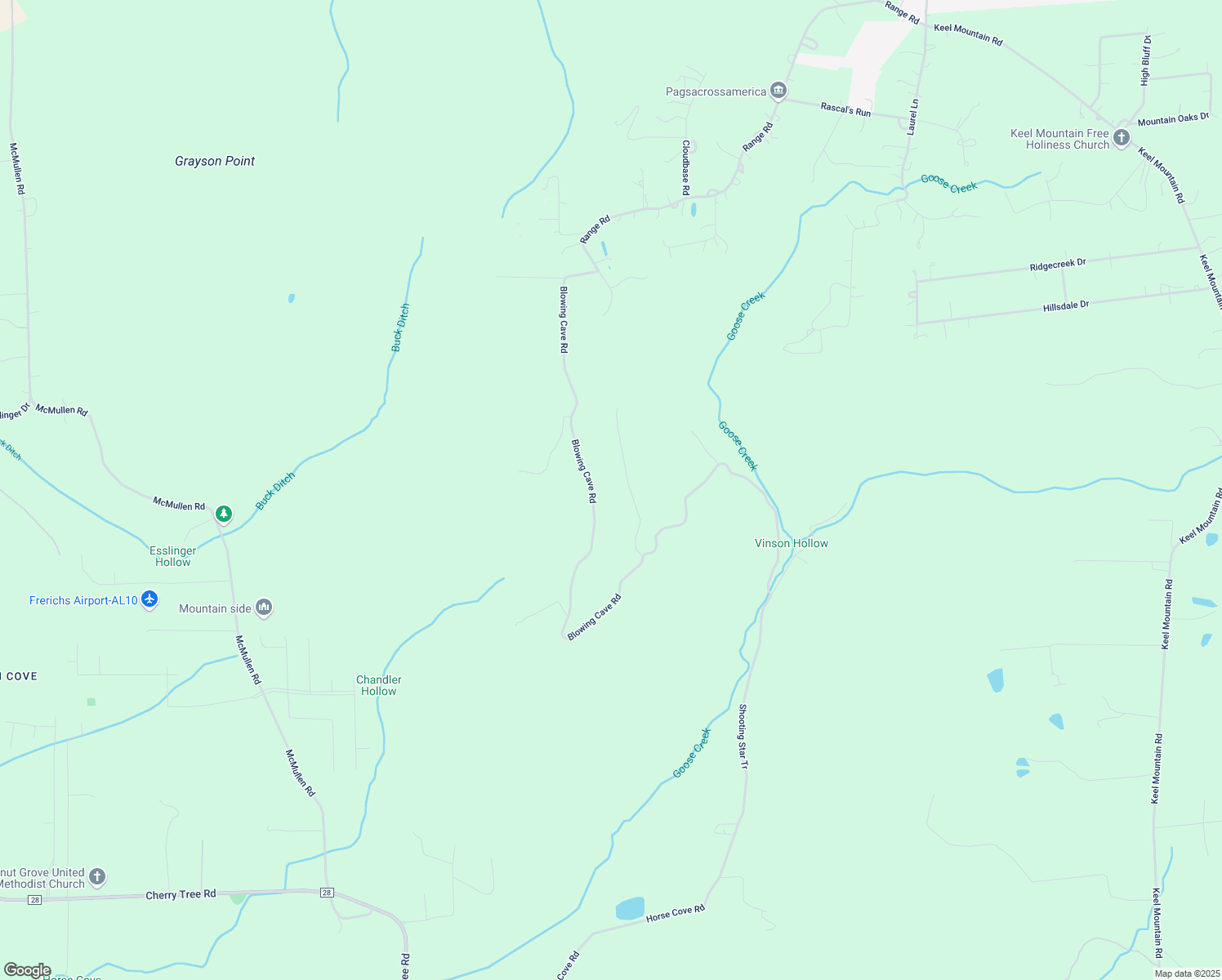 map of restaurants, bars, coffee shops, grocery stores, and more near 861 Blowing Cave Road in Gurley