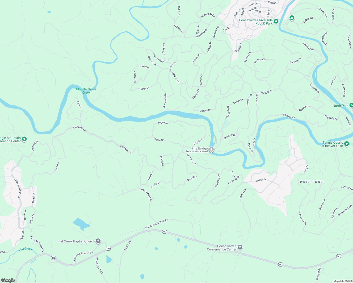 map of restaurants, bars, coffee shops, grocery stores, and more near 70 Fugue Drive in Ellijay