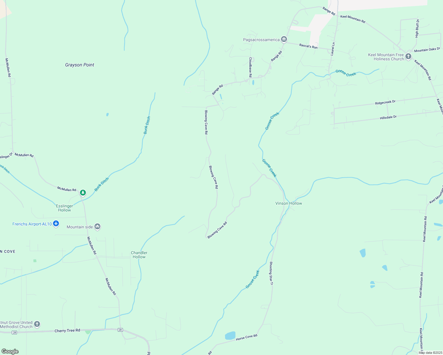 map of restaurants, bars, coffee shops, grocery stores, and more near 861 Blowing Cave Road in Gurley