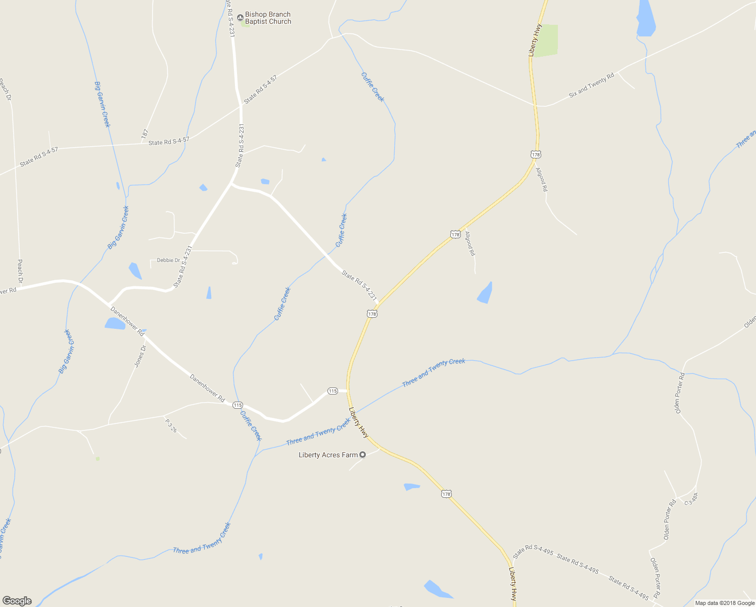 map of restaurants, bars, coffee shops, grocery stores, and more near 100 McMurtrey Road in Pendleton