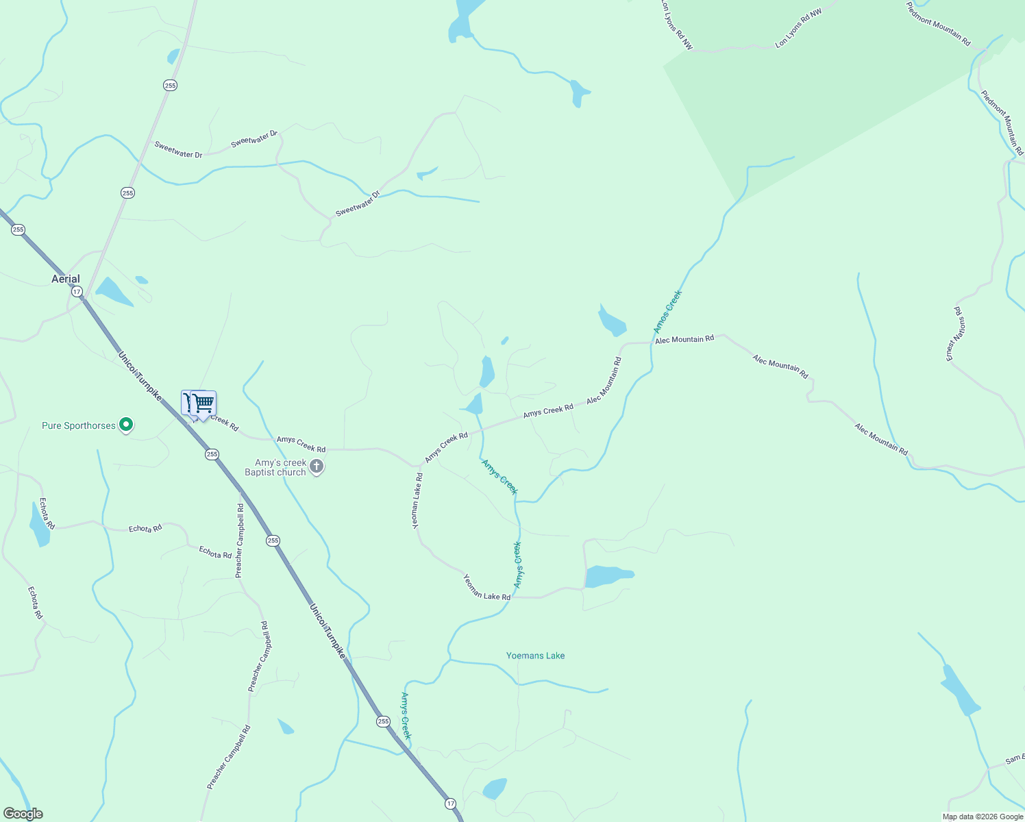 map of restaurants, bars, coffee shops, grocery stores, and more near 280 Waters Edge in Clarkesville