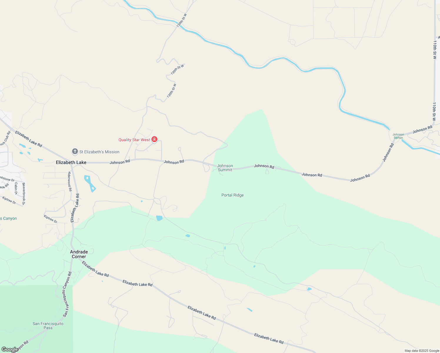 map of restaurants, bars, coffee shops, grocery stores, and more near 12716 Johnson Road in Lake Hughes