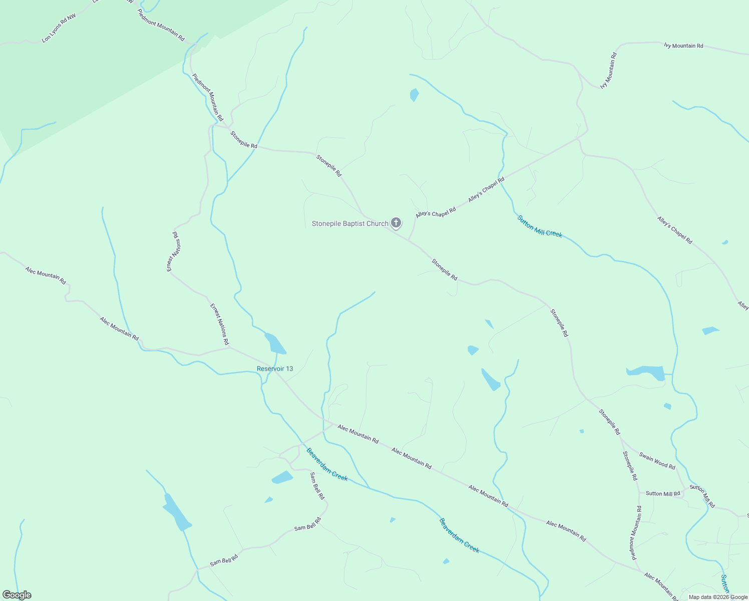 map of restaurants, bars, coffee shops, grocery stores, and more near 3440 Babbling Brook Lane in Clarkesville