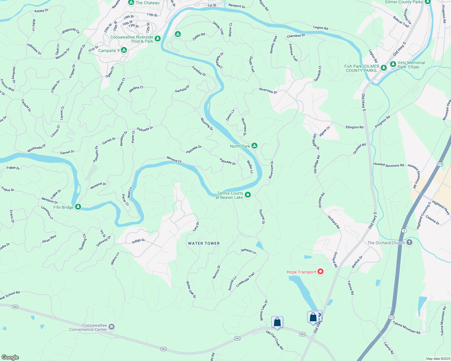 map of restaurants, bars, coffee shops, grocery stores, and more near 67 Opaque Way in Ellijay
