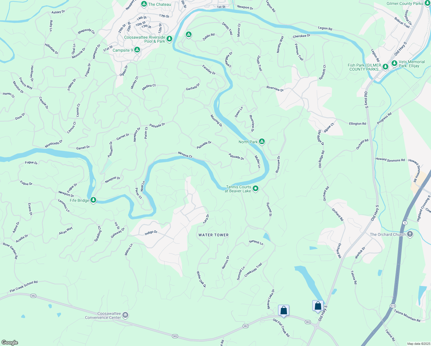 map of restaurants, bars, coffee shops, grocery stores, and more near 592 Novena Court in Ellijay
