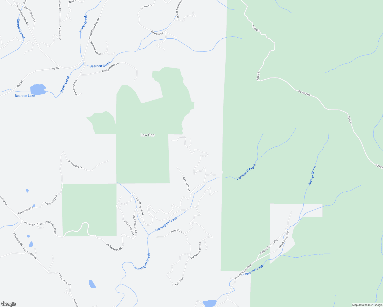 map of restaurants, bars, coffee shops, grocery stores, and more near Rockwater Road in Ellijay