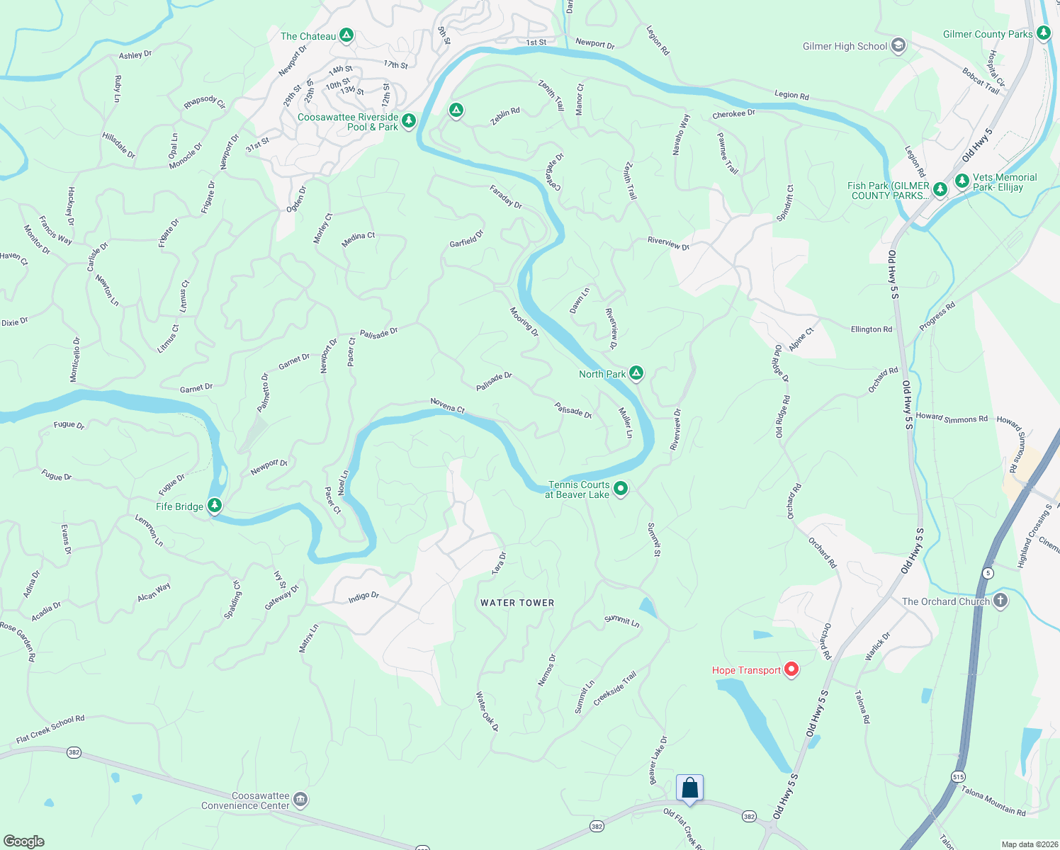 map of restaurants, bars, coffee shops, grocery stores, and more near 856 Palisade Drive in Ellijay