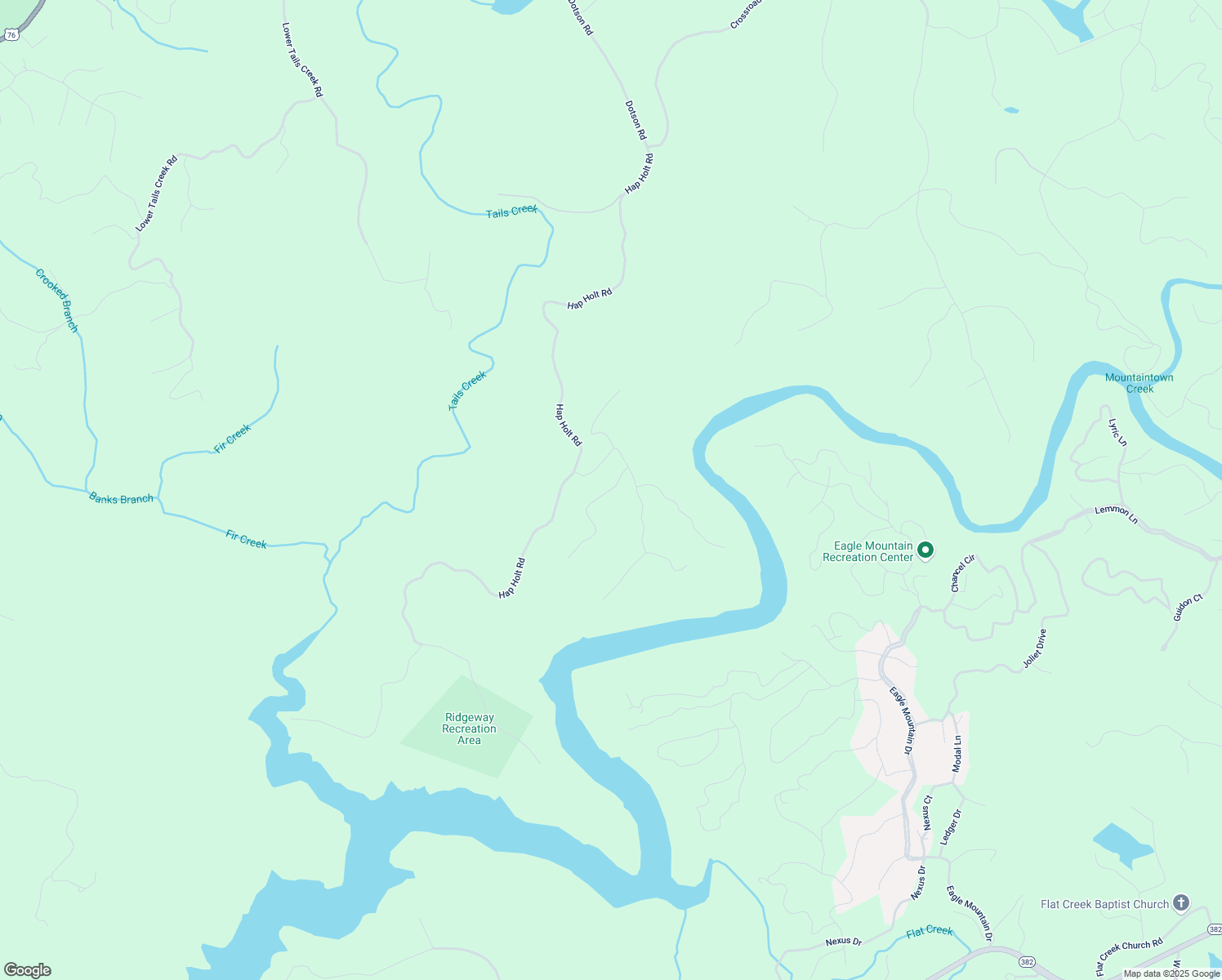 map of restaurants, bars, coffee shops, grocery stores, and more near 16 Lake Top Lane in Gilmer County
