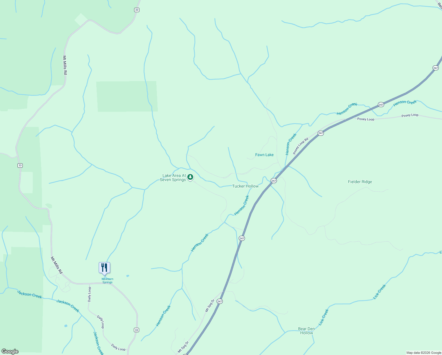 map of restaurants, bars, coffee shops, grocery stores, and more near 656 Fawn Lake Bridge Road in Tuscumbia