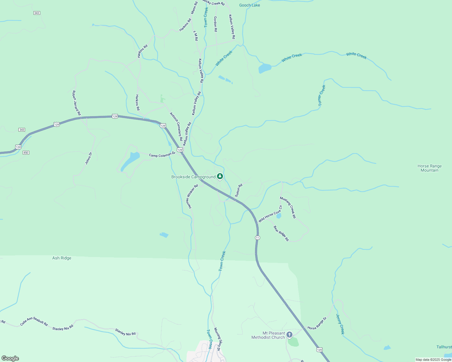 map of restaurants, bars, coffee shops, grocery stores, and more near 120 Creekview Drive in Cleveland