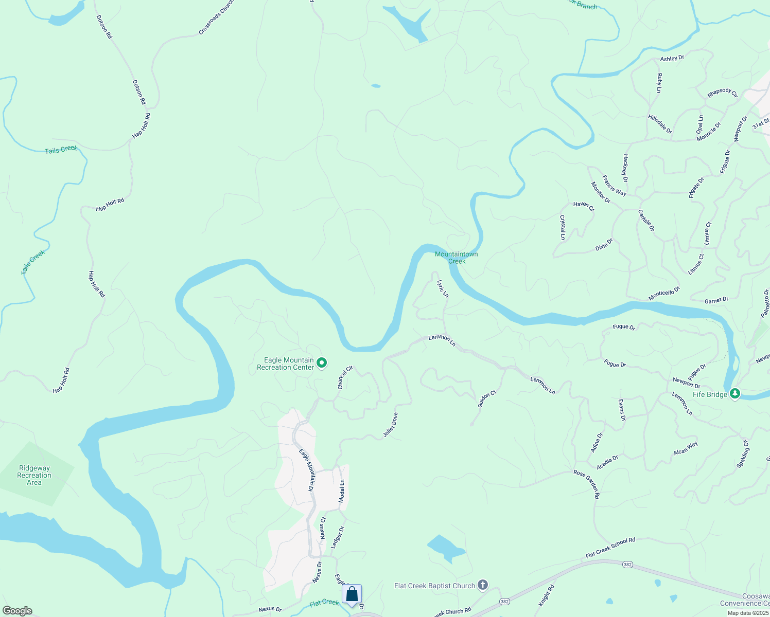 map of restaurants, bars, coffee shops, grocery stores, and more near 1960 High River Road in East Ellijay