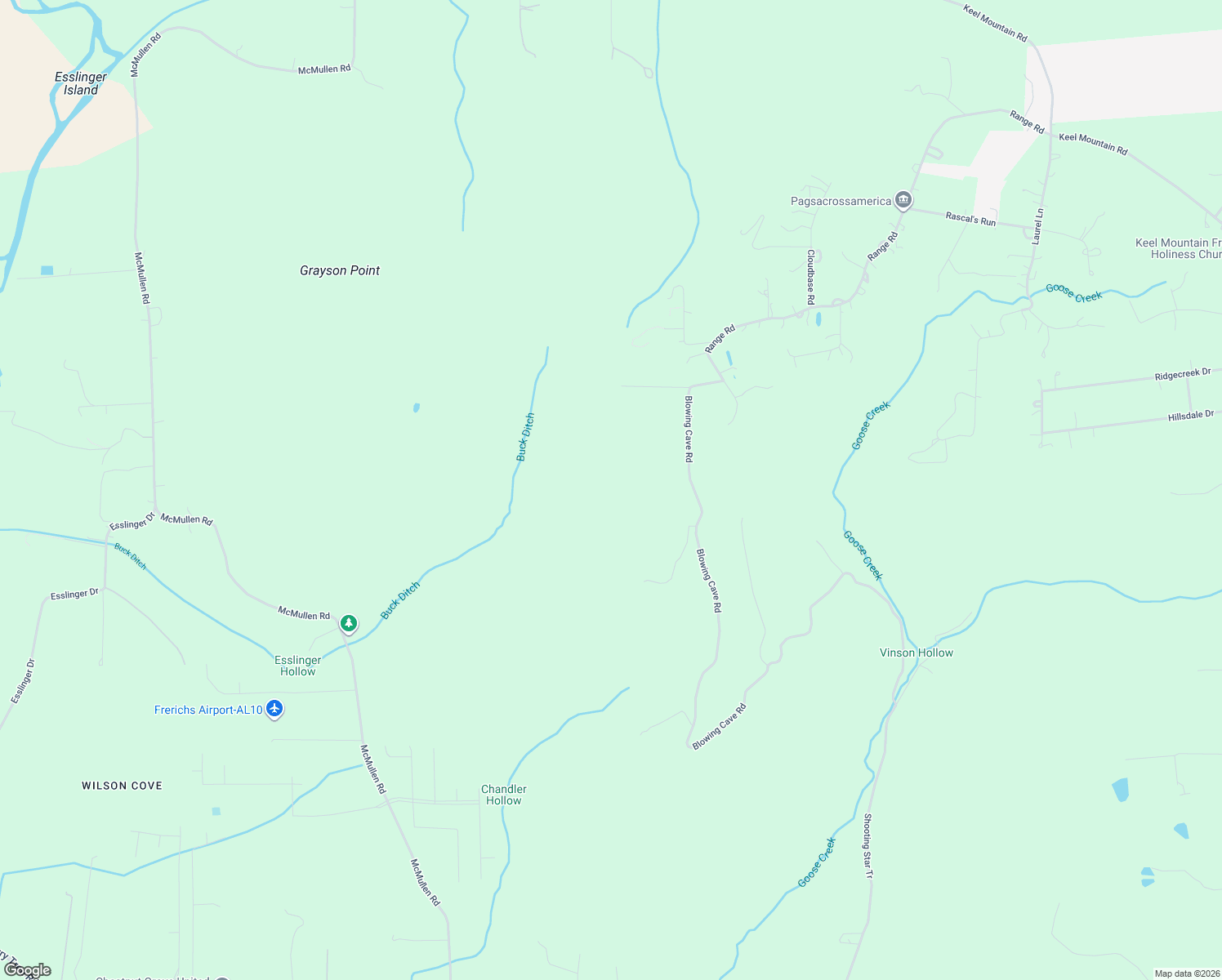 map of restaurants, bars, coffee shops, grocery stores, and more near 1000 Blowing Cave Road in Gurley
