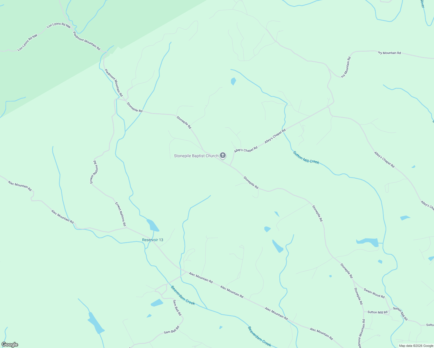map of restaurants, bars, coffee shops, grocery stores, and more near 2403 Stonepile Road in Clarkesville