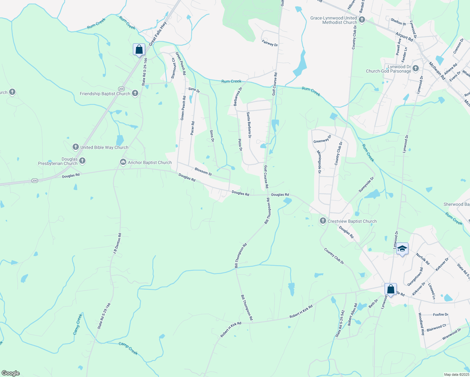 map of restaurants, bars, coffee shops, grocery stores, and more near 1903 Douglas Road in Lancaster