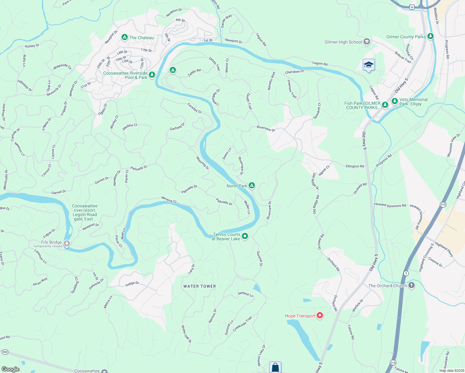 map of restaurants, bars, coffee shops, grocery stores, and more near 480 Riveredge Lane in Ellijay