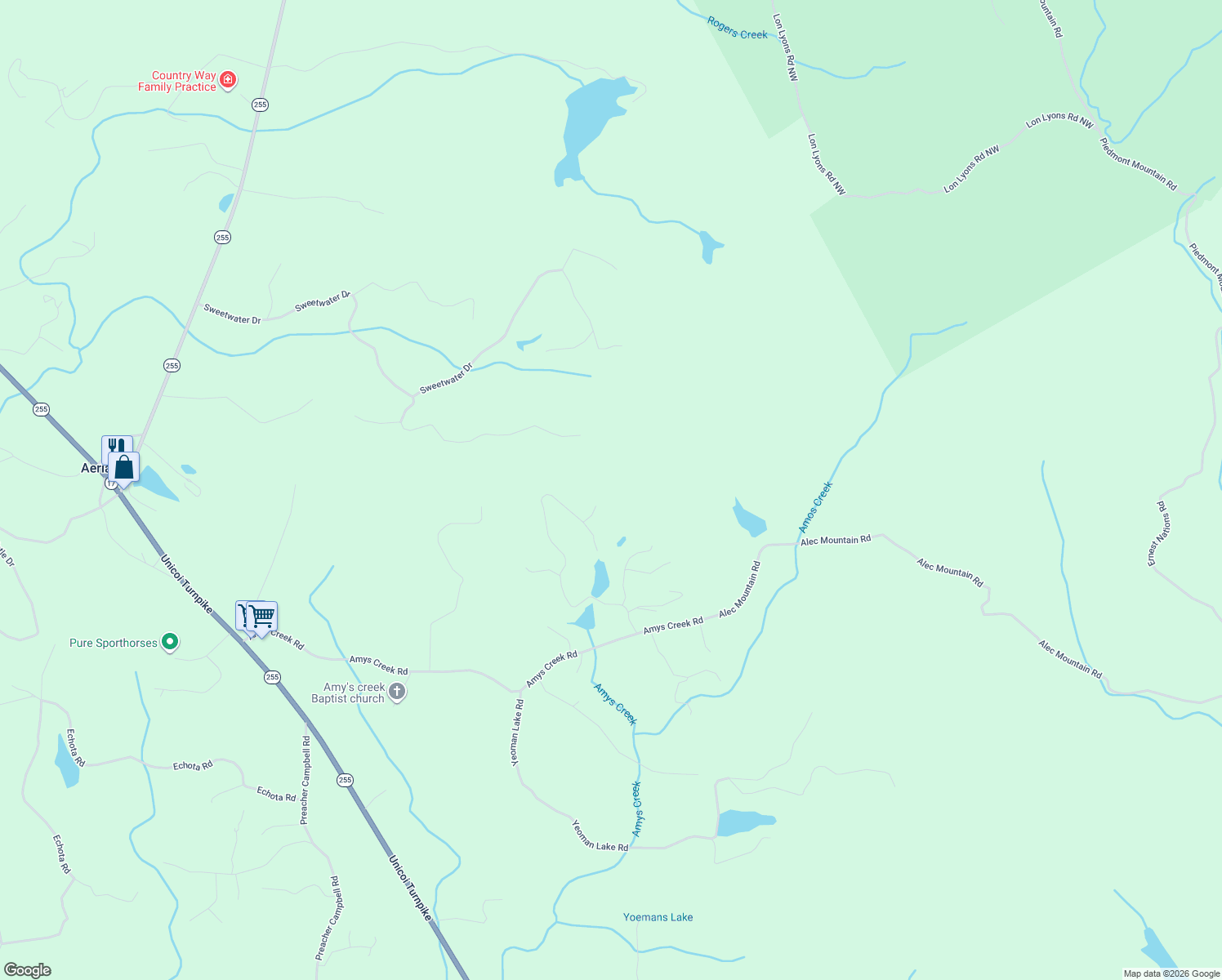 map of restaurants, bars, coffee shops, grocery stores, and more near 175 Cubbedge Patch Court in Clarkesville