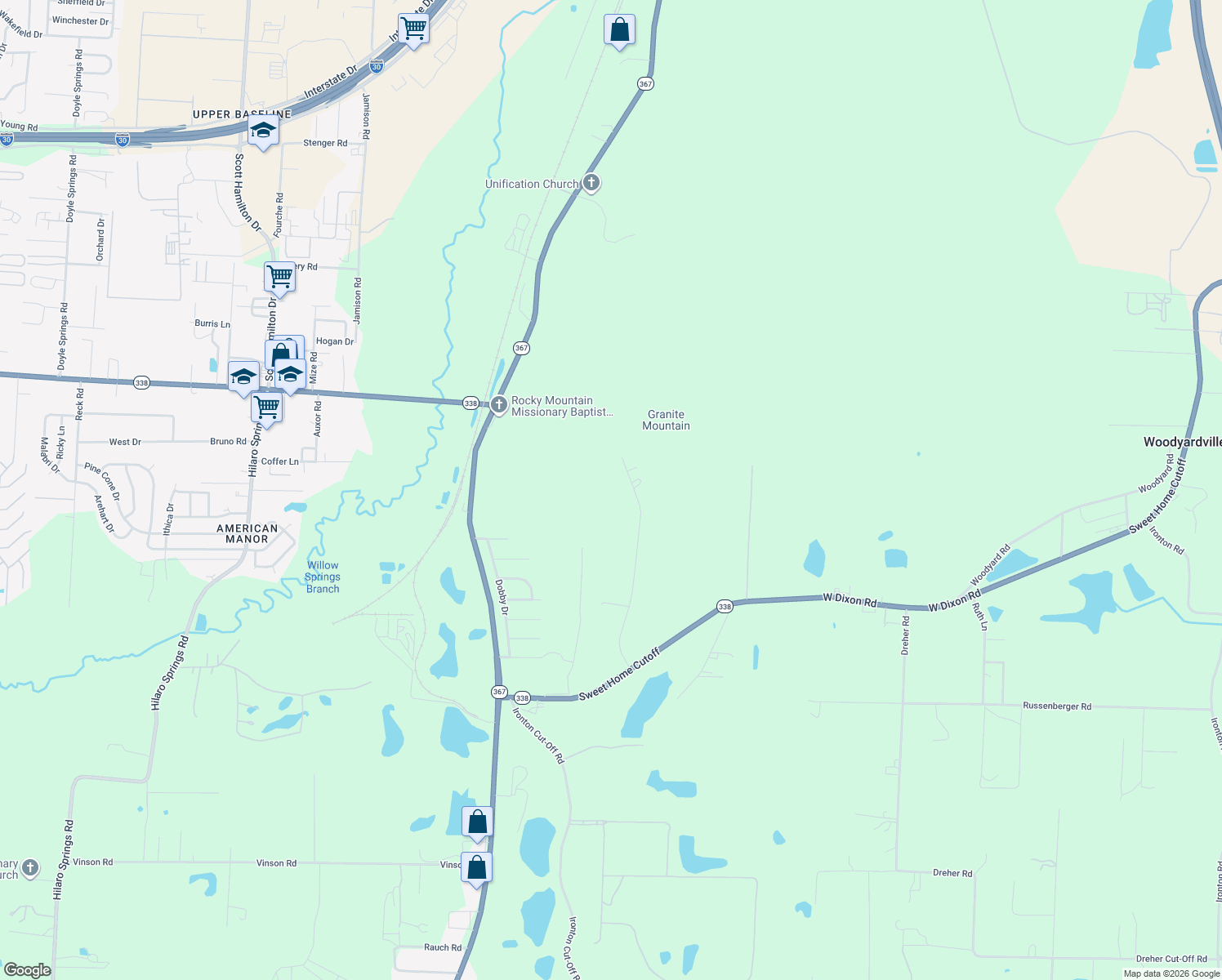 map of restaurants, bars, coffee shops, grocery stores, and more near 9314 Brittany Point Drive in Little Rock