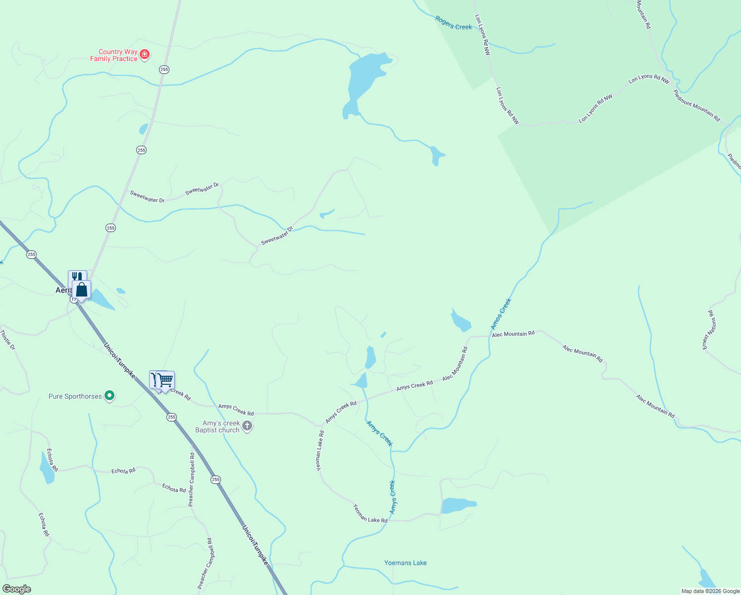 map of restaurants, bars, coffee shops, grocery stores, and more near 175 Cubbedge Patch Court in Clarkesville