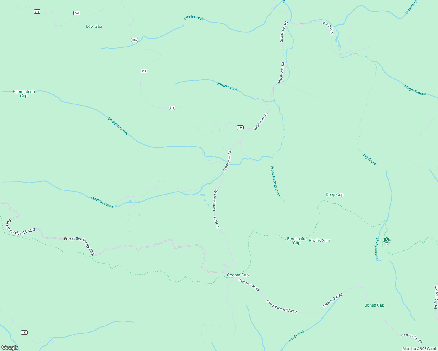 map of restaurants, bars, coffee shops, grocery stores, and more near 90 Wilkins Cove Road in Suches