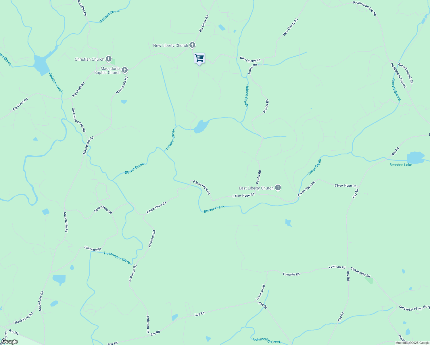 map of restaurants, bars, coffee shops, grocery stores, and more near New Hope Road in Ellijay