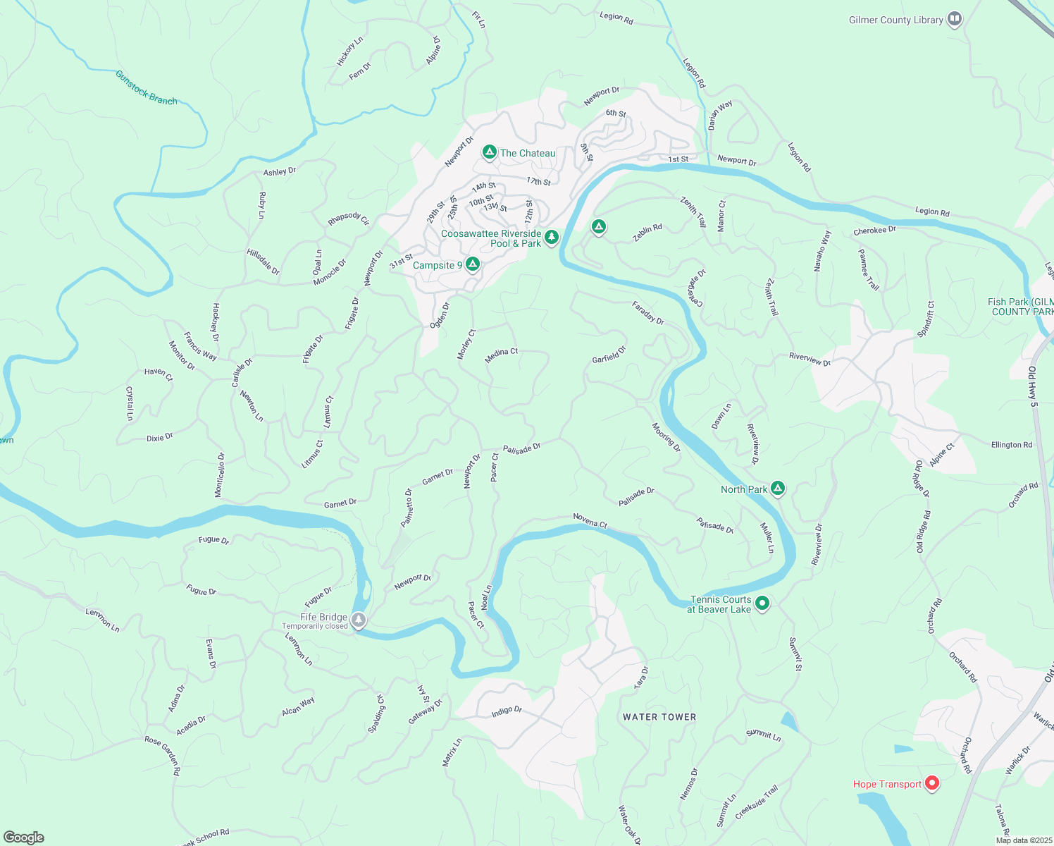 map of restaurants, bars, coffee shops, grocery stores, and more near 140 Medina Court in Ellijay
