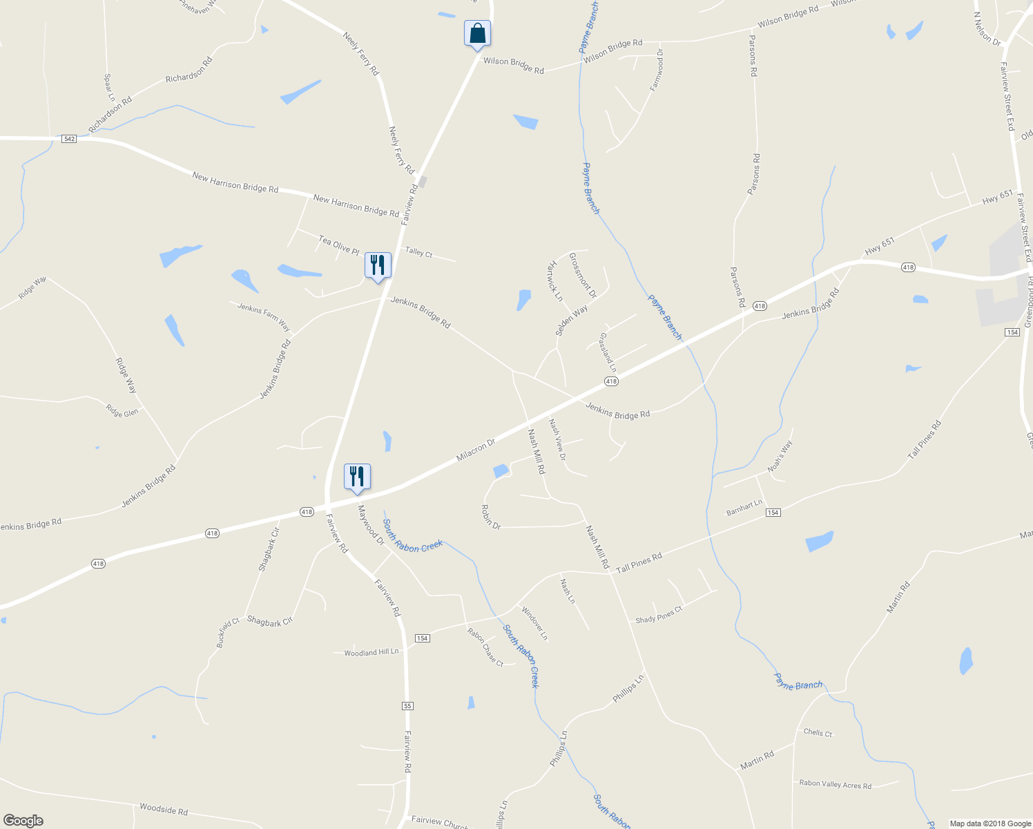 map of restaurants, bars, coffee shops, grocery stores, and more near 400 South Carolina 418 in Fountain Inn