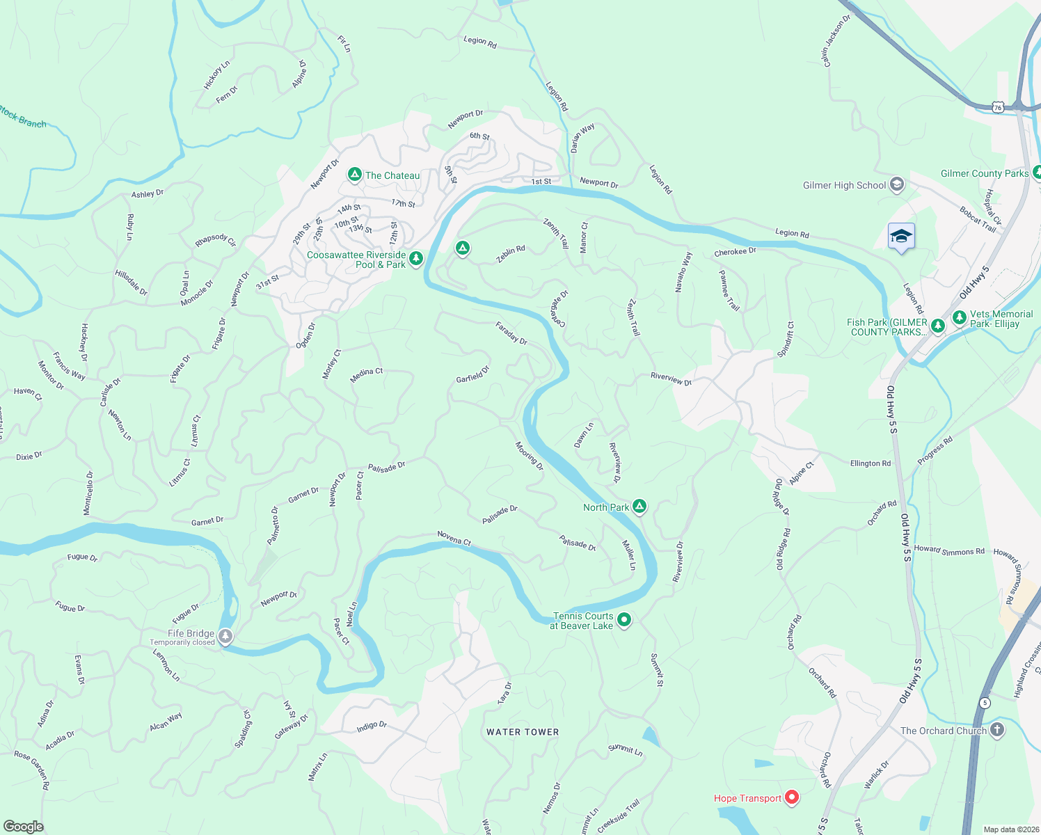 map of restaurants, bars, coffee shops, grocery stores, and more near 24 Addle Trail in Ellijay