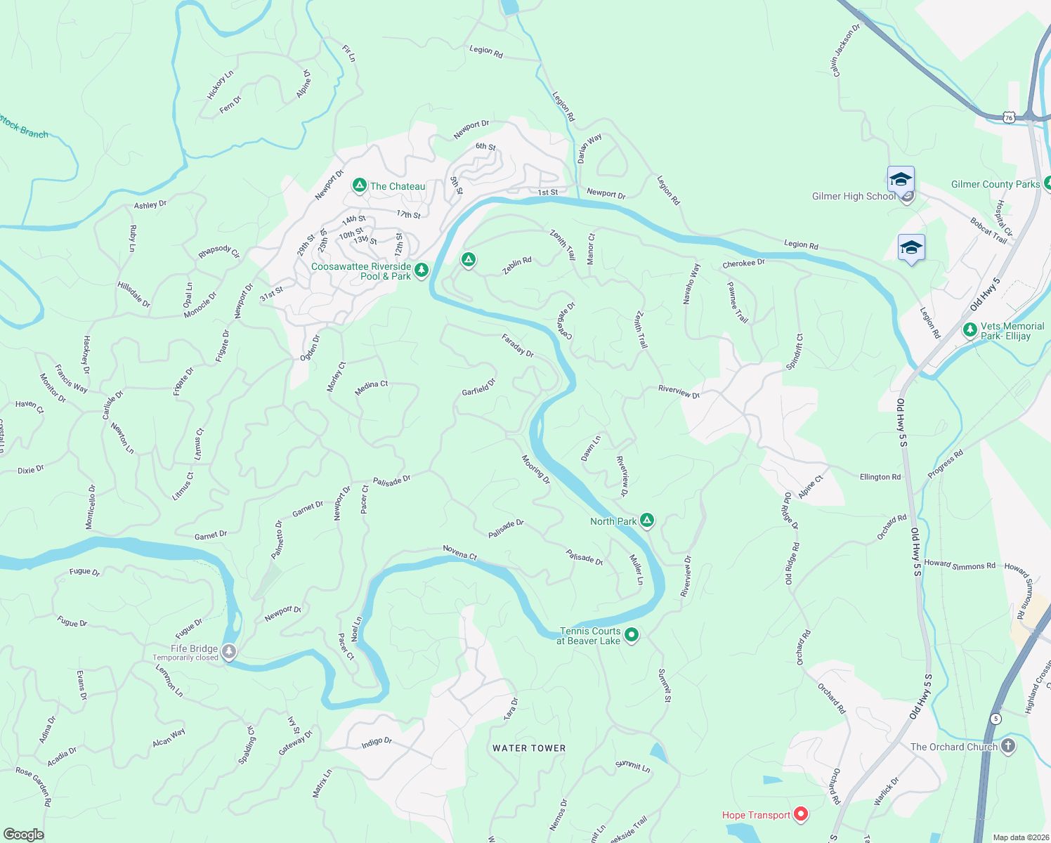 map of restaurants, bars, coffee shops, grocery stores, and more near 61 Addle Trail in Ellijay