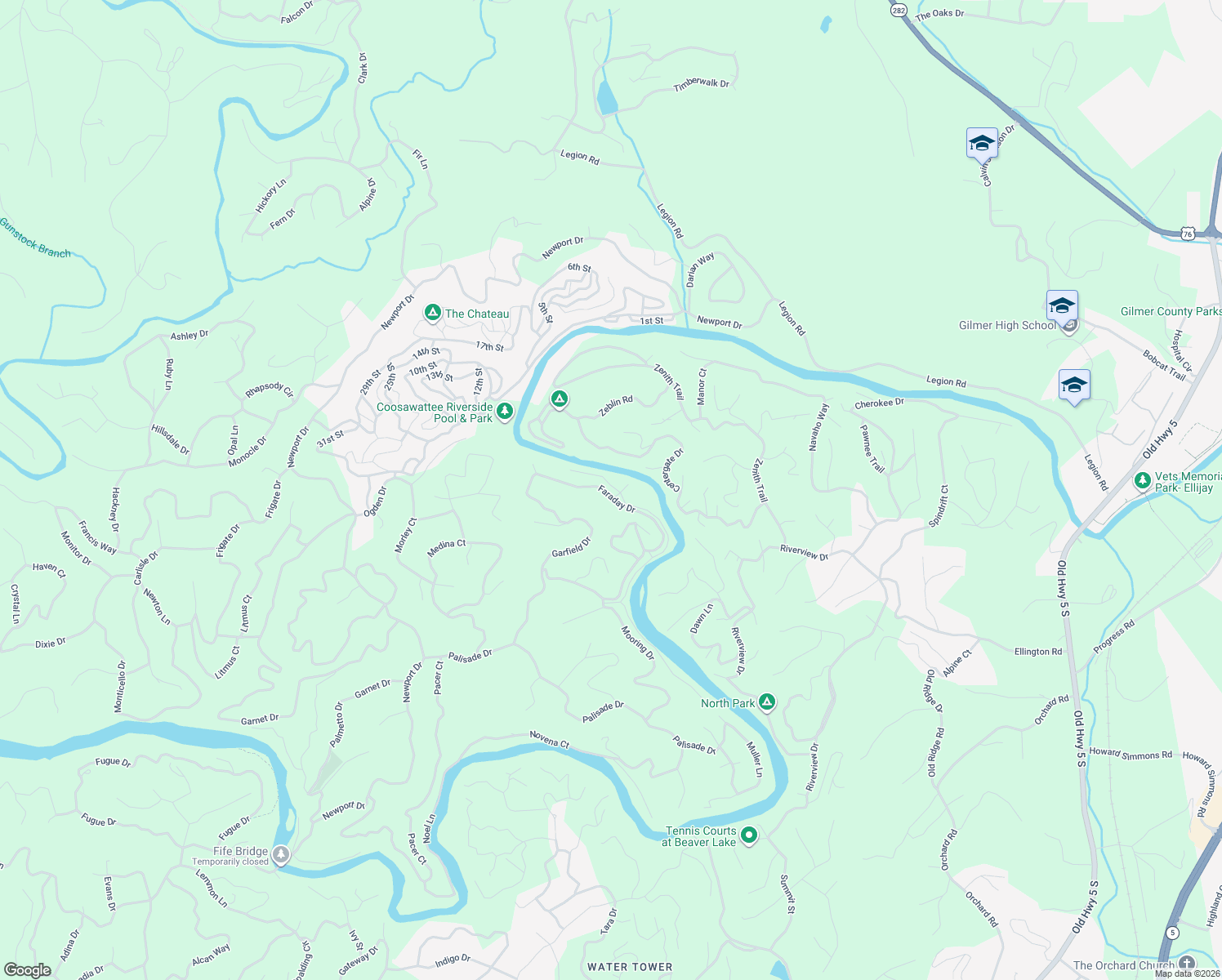 map of restaurants, bars, coffee shops, grocery stores, and more near 26 Addle Way in Ellijay