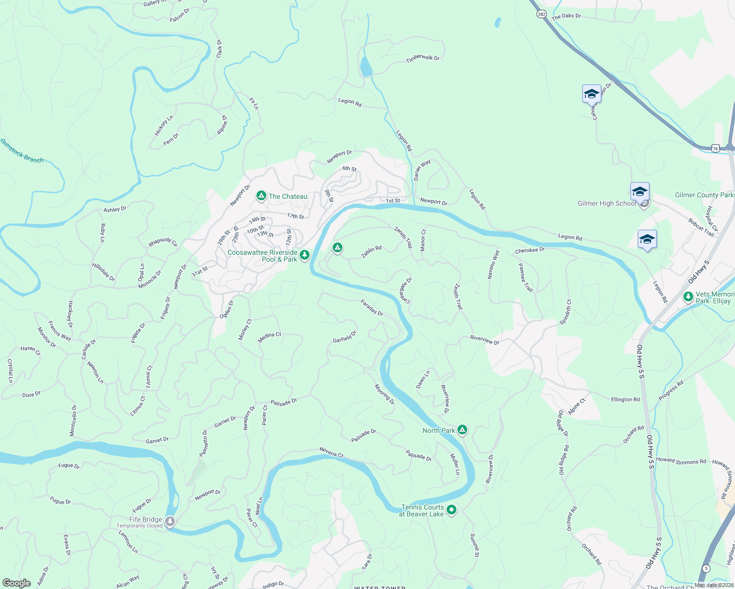 map of restaurants, bars, coffee shops, grocery stores, and more near 26 Addle Way in Ellijay