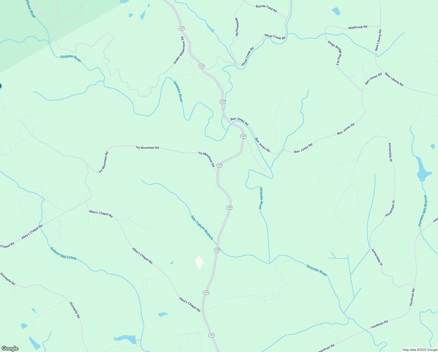 map of restaurants, bars, coffee shops, grocery stores, and more near 3843 Georgia 197 in Clarkesville