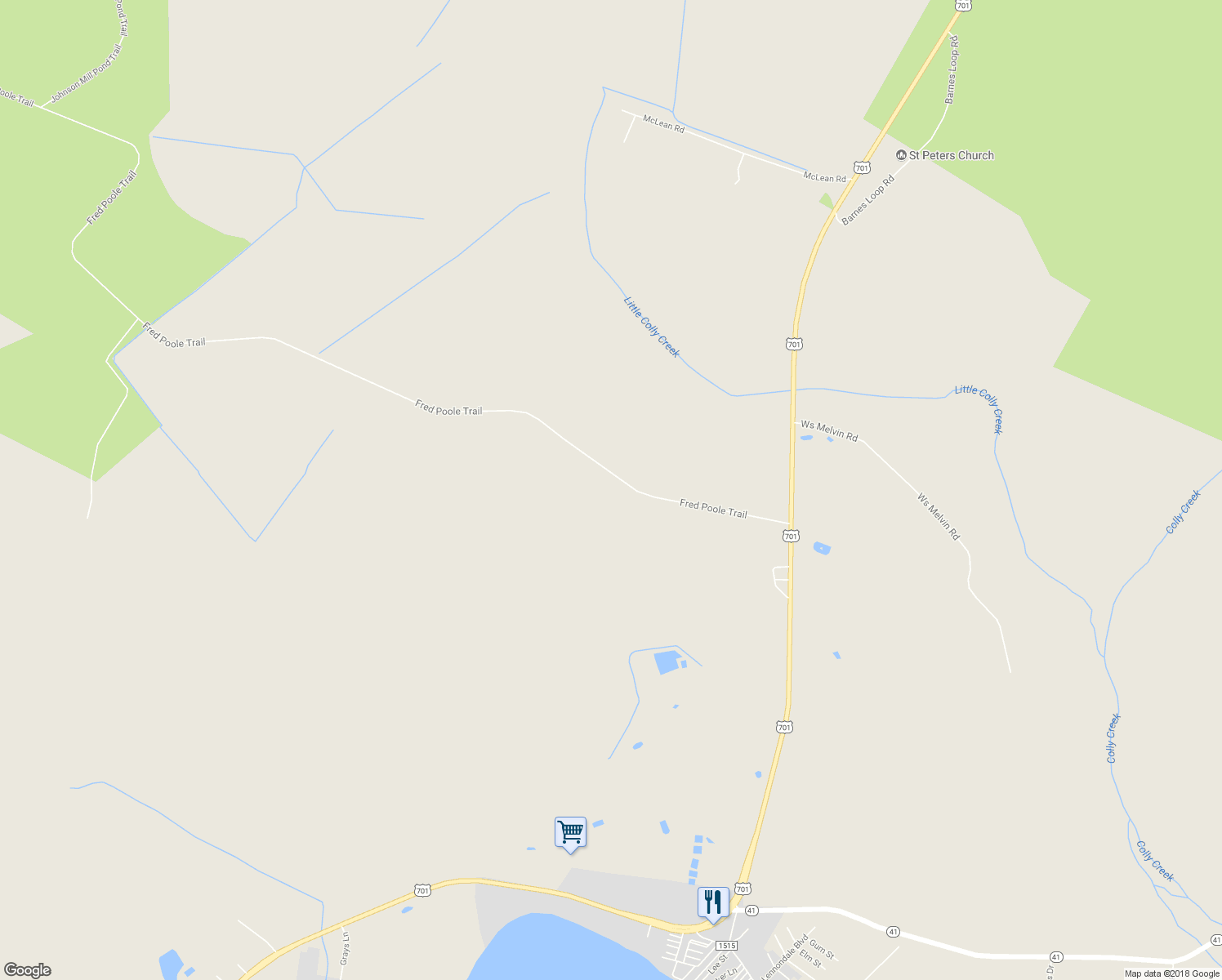 map of restaurants, bars, coffee shops, grocery stores, and more near 541 Barnes Blueberry Road in Elizabethtown