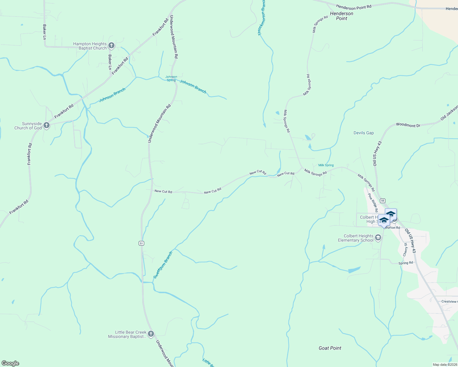 map of restaurants, bars, coffee shops, grocery stores, and more near in Tuscumbia