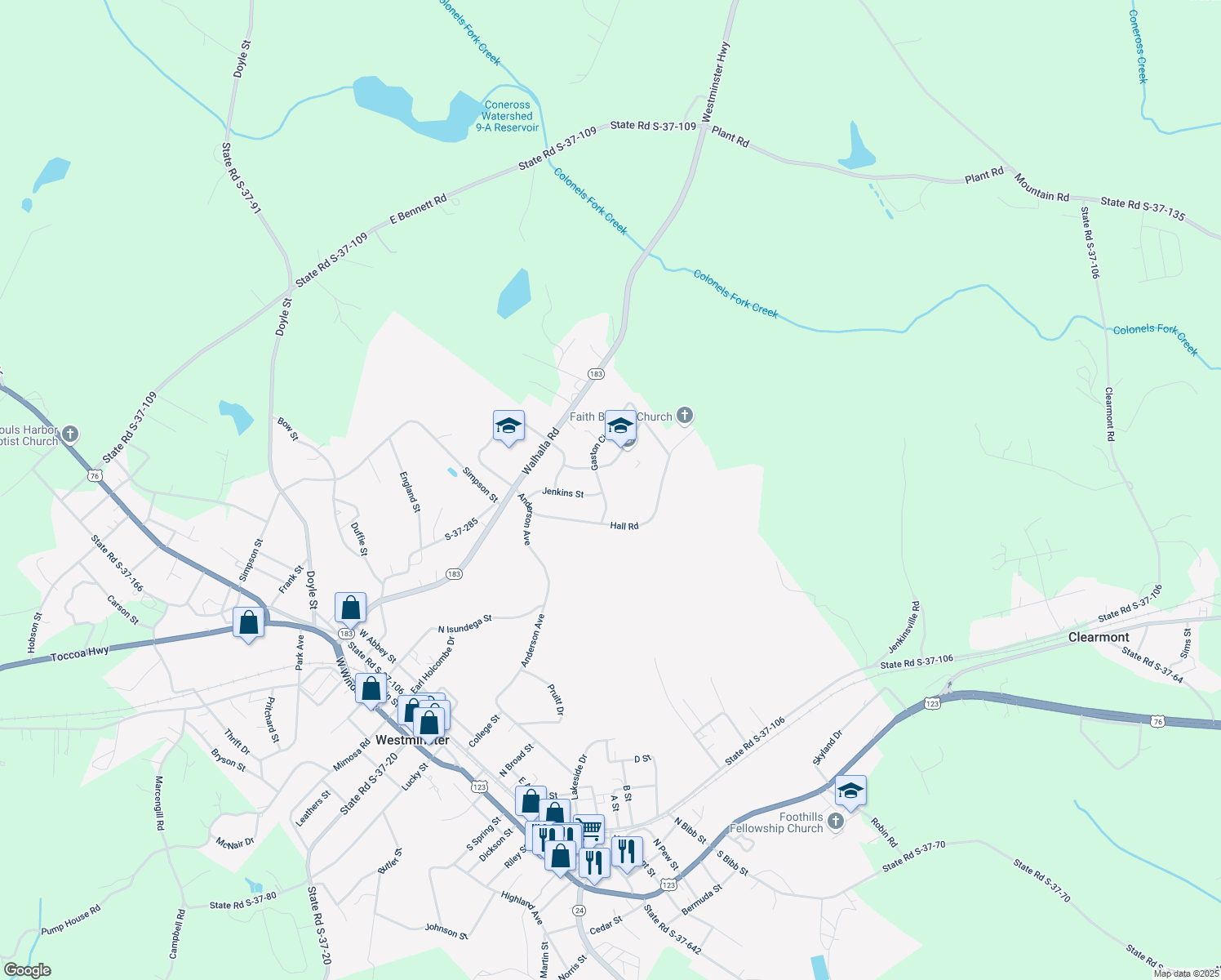map of restaurants, bars, coffee shops, grocery stores, and more near 200 Gaston Circle in Westminster