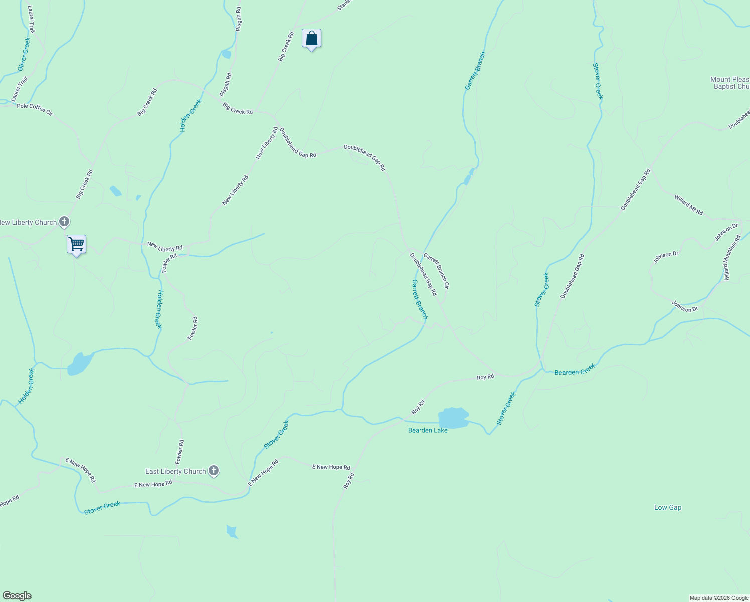 map of restaurants, bars, coffee shops, grocery stores, and more near 426 Garrett Branch Road in Ellijay