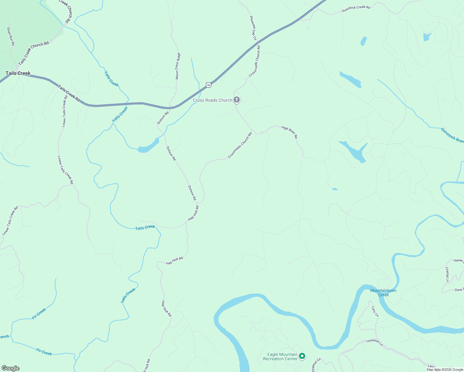 map of restaurants, bars, coffee shops, grocery stores, and more near 1215 Crossroads Church Road in Ellijay