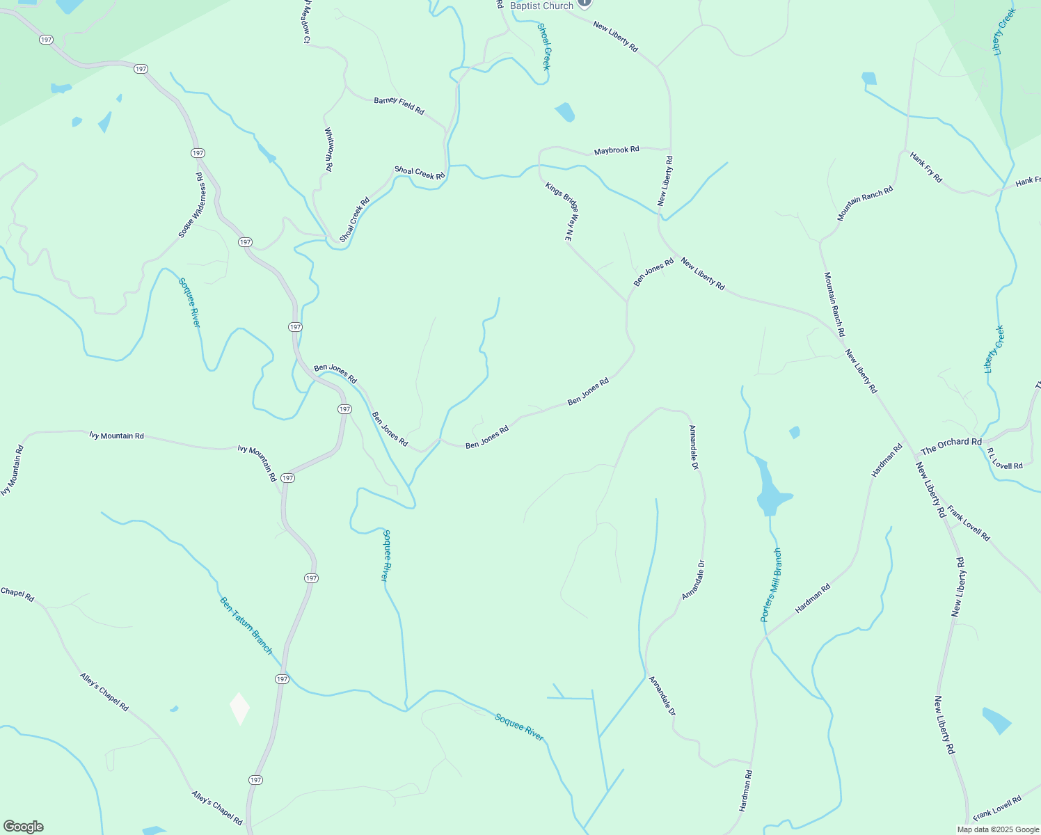 map of restaurants, bars, coffee shops, grocery stores, and more near Ben Jones Road in Habersham County