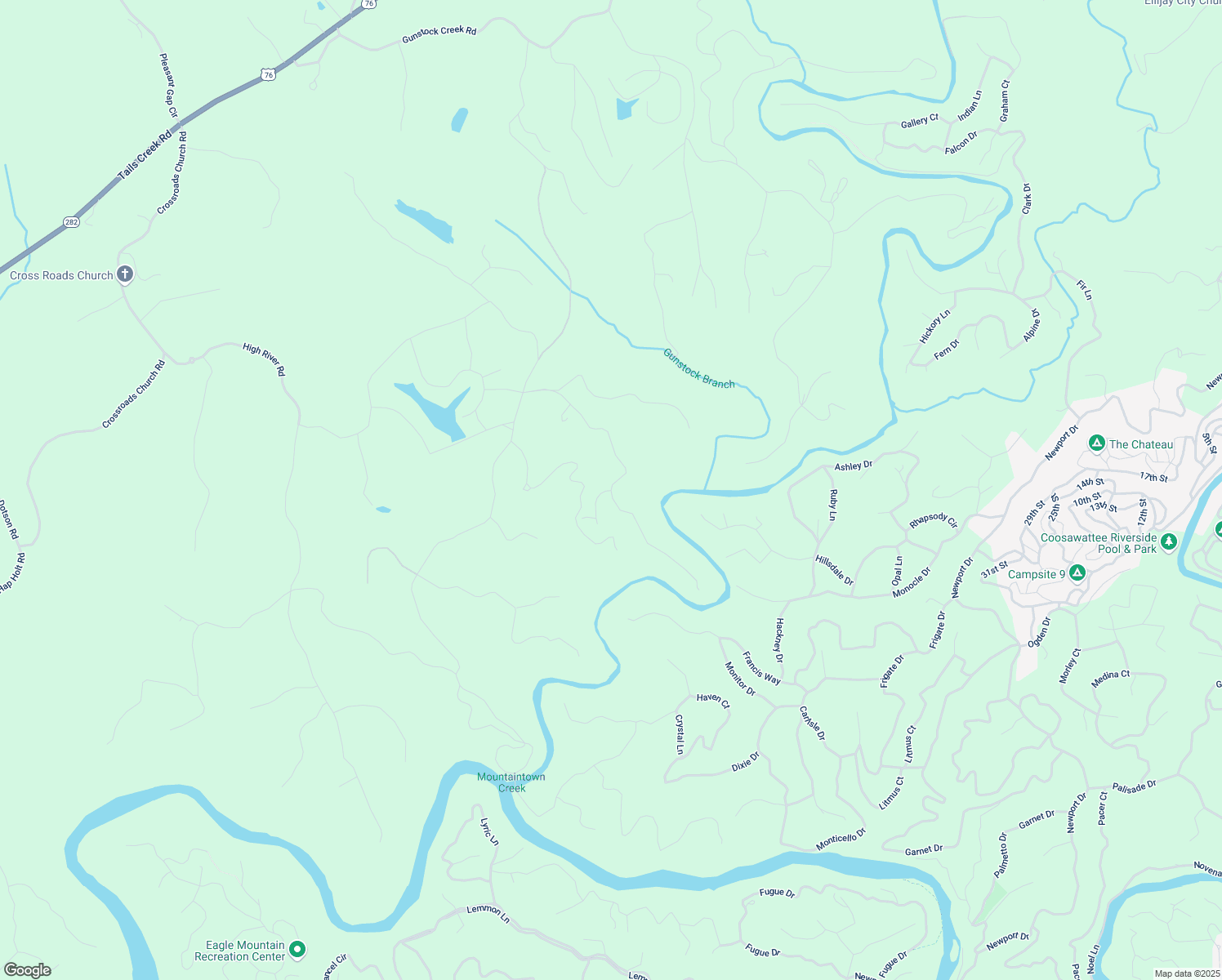map of restaurants, bars, coffee shops, grocery stores, and more near Jumper Drive in Gilmer County